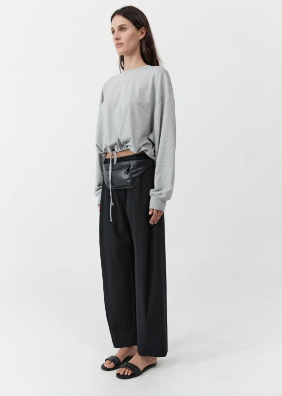 DRAWSTRING LONG SLEEVE TOP