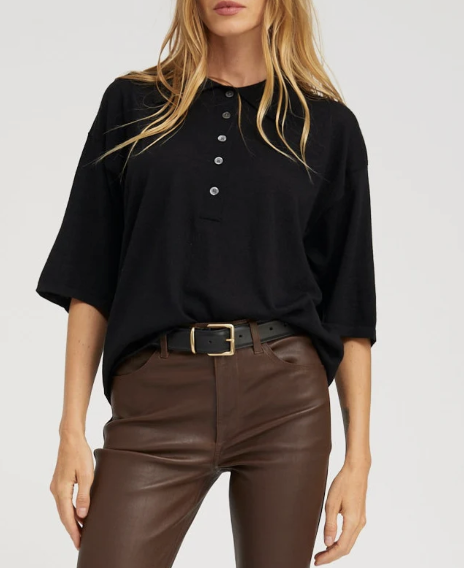 OVERSIZED POLO SS BLACK