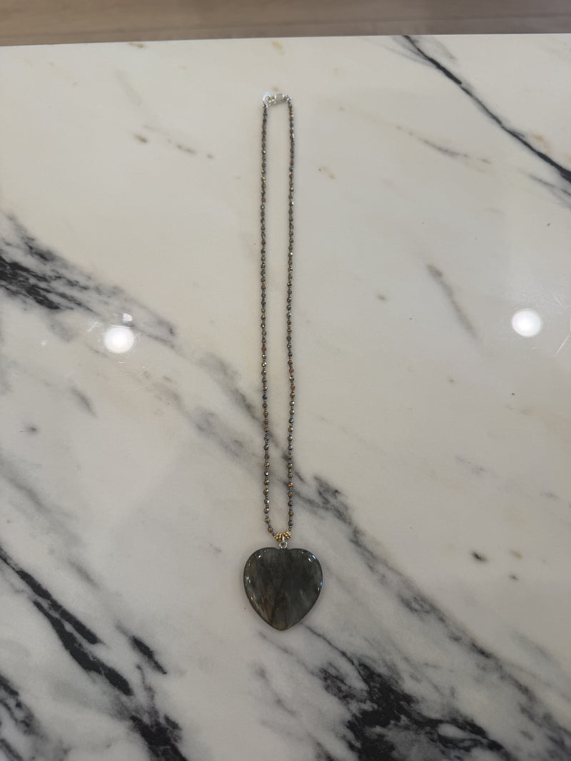 Labradorite Heart Necklace