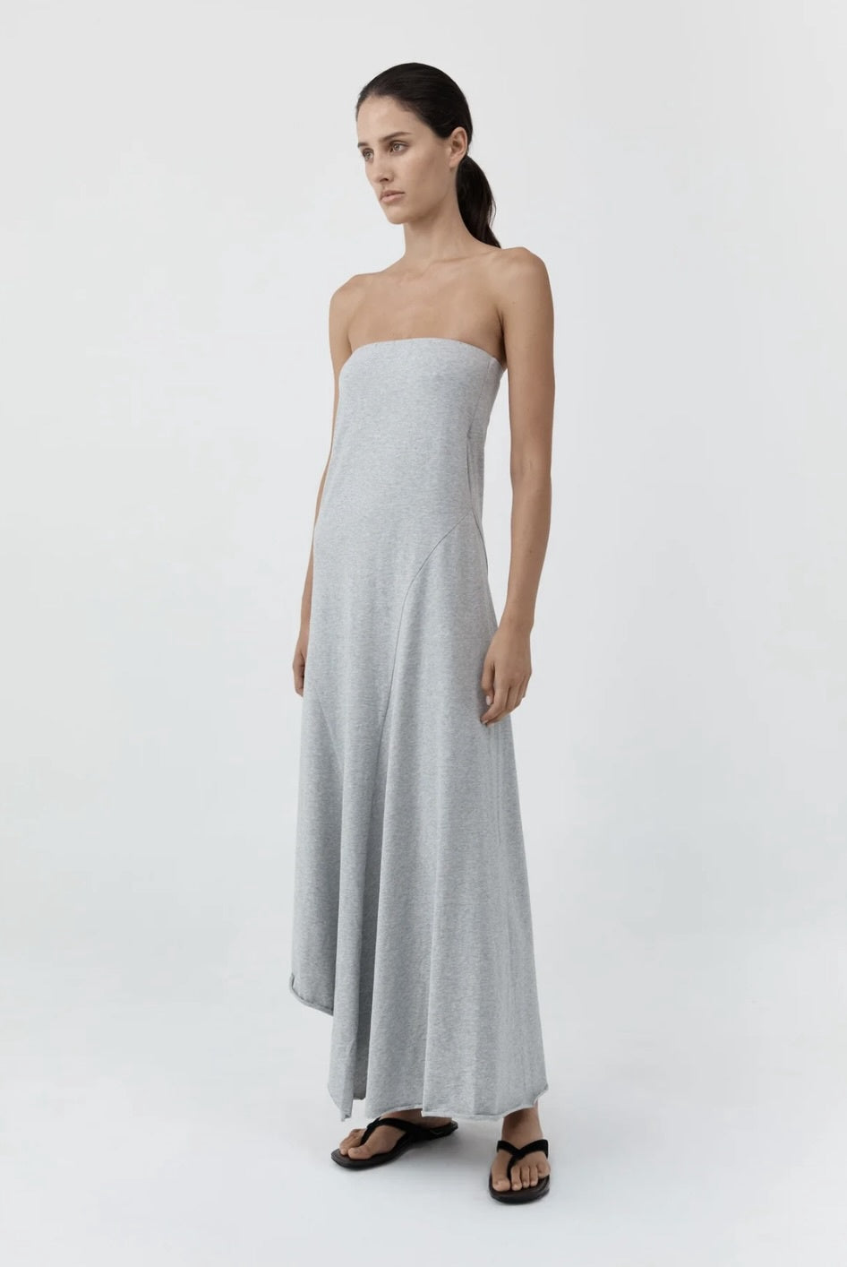 STRAPLESS COTTON JERSEY DRESS