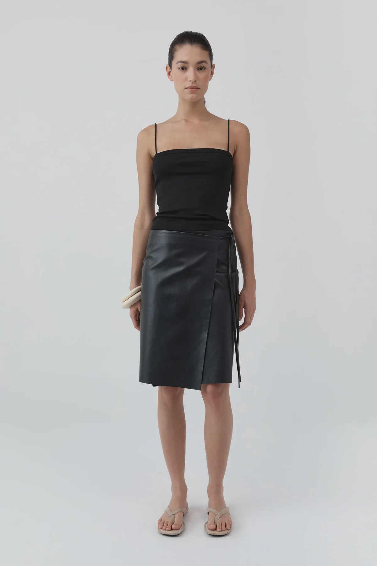 LEATHER EVERYDAY WRAP SKIRT