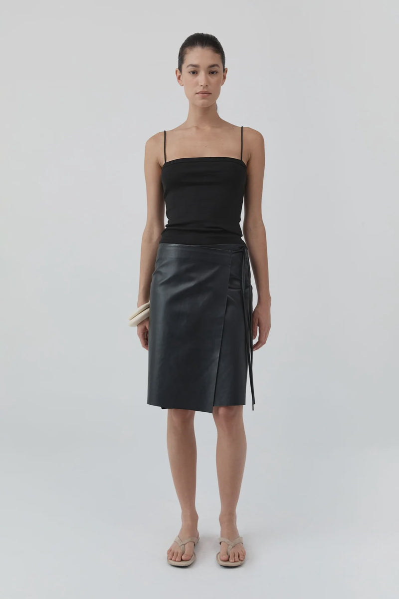 LEATHER EVERYDAY WRAP SKIRT