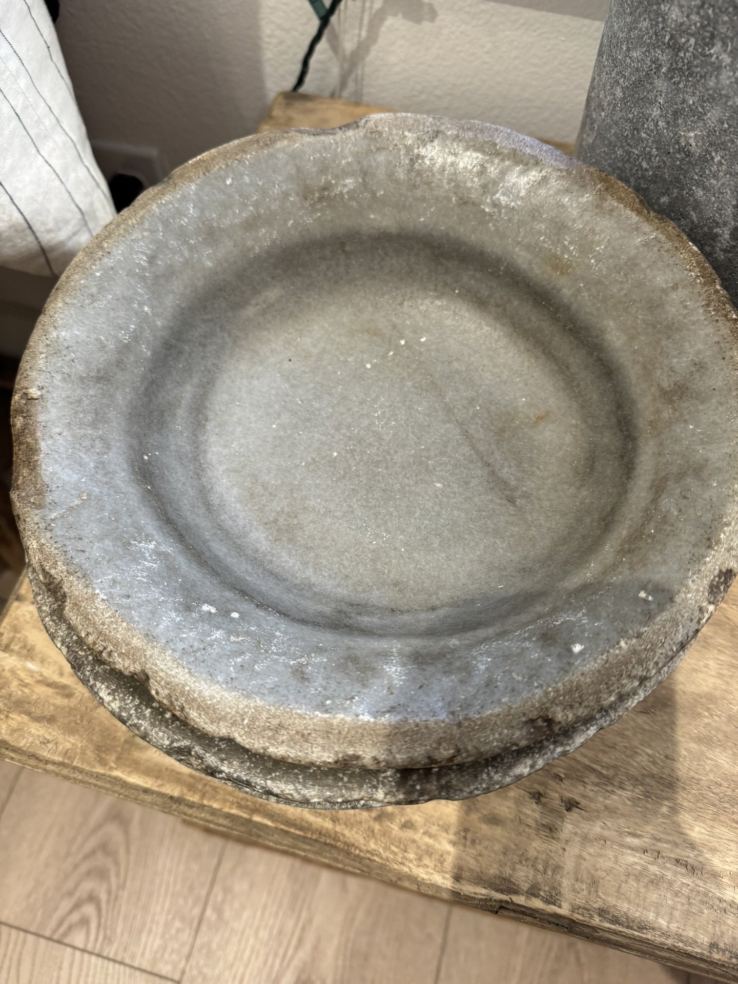 Vintage Stone Bowl - Grey