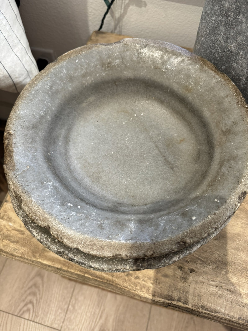 Vintage Stone Bowl - Grey