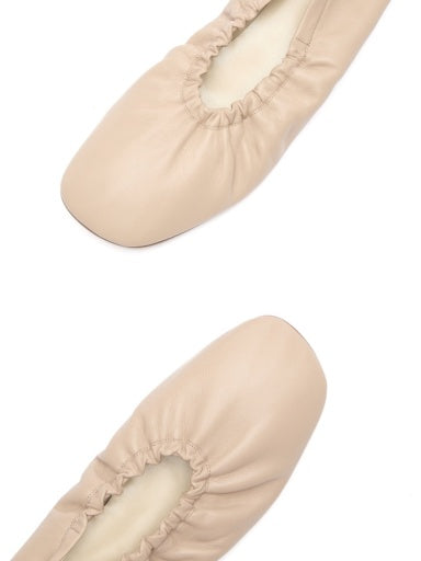 MICA FLAT ELASTIC LEATHER FAWN