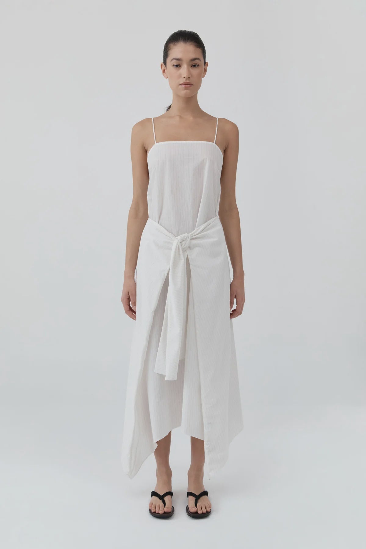 PINSTRIPE RELAXED COCOON DRESS