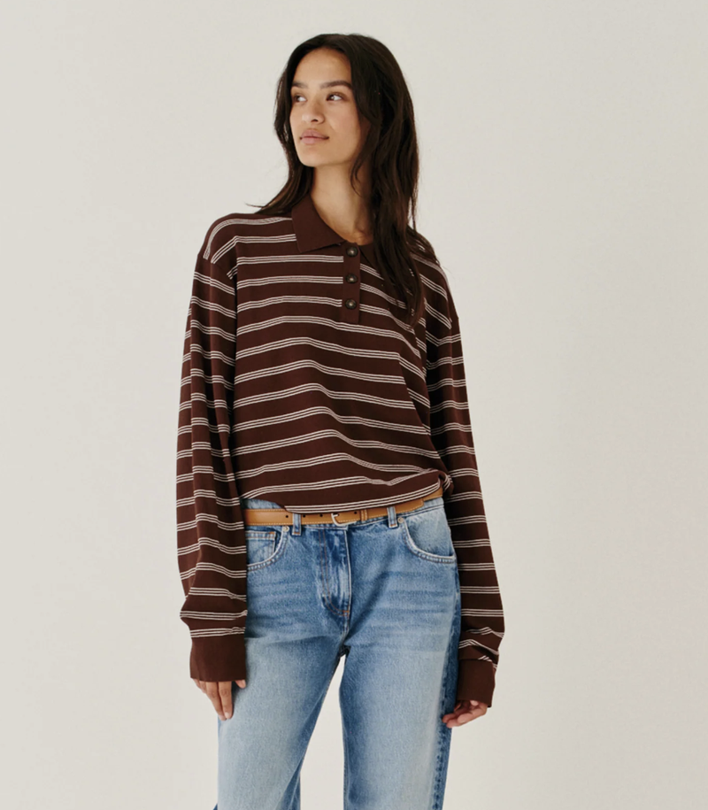 MADISON POLO ESPRESSO STRIPE