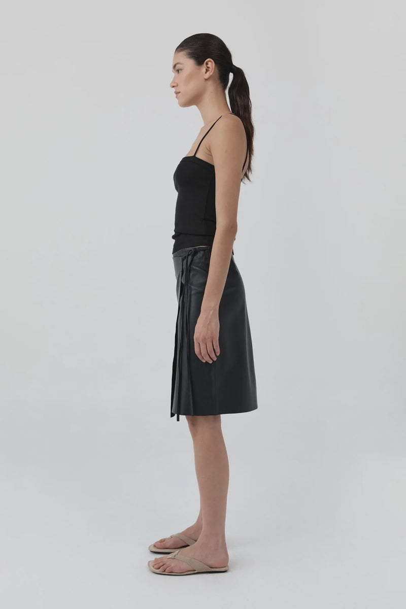 LEATHER EVERYDAY WRAP SKIRT