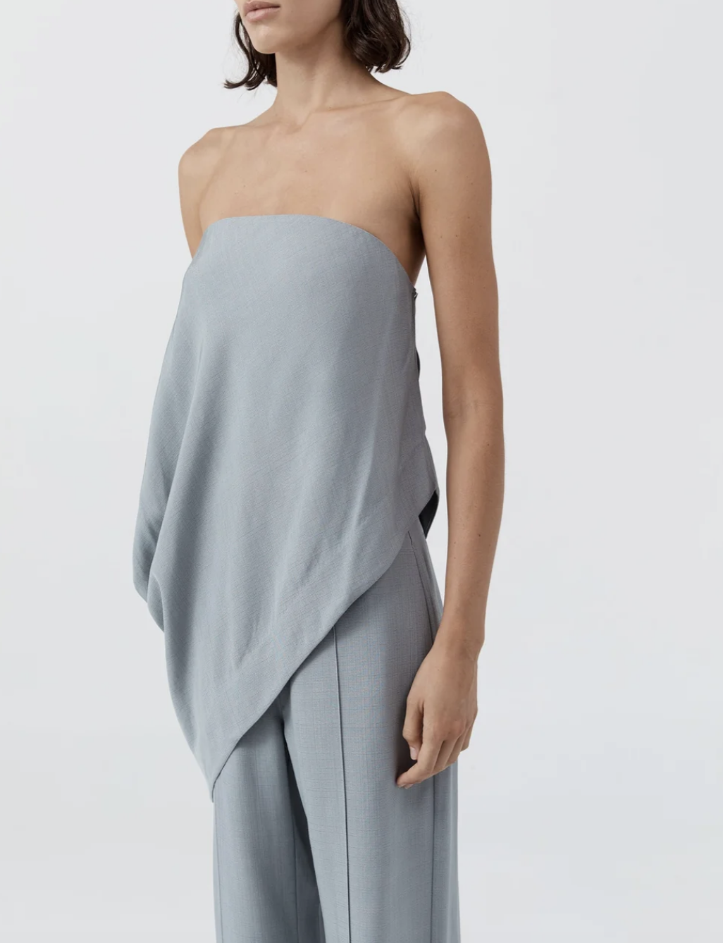 MIST STRAPLESS ASYMM TOP