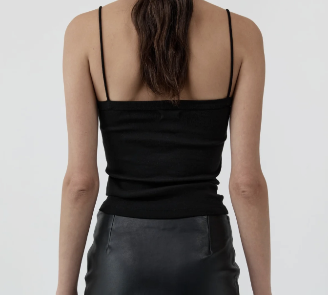 SQAURE NECK CAMI JET BLACK