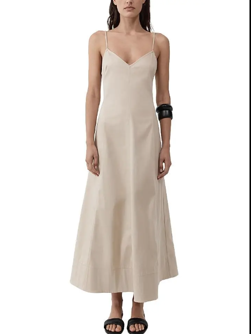 STRUCTURED COTTON MIDI DRESS