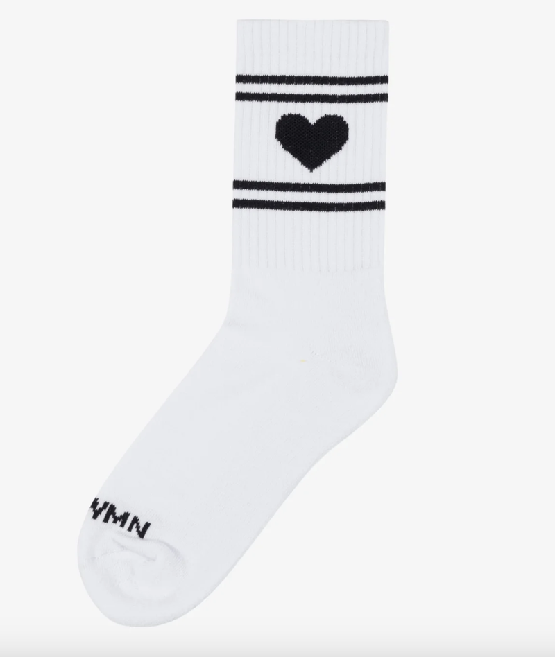 HEART LOGO CREW SOCKS BLACK