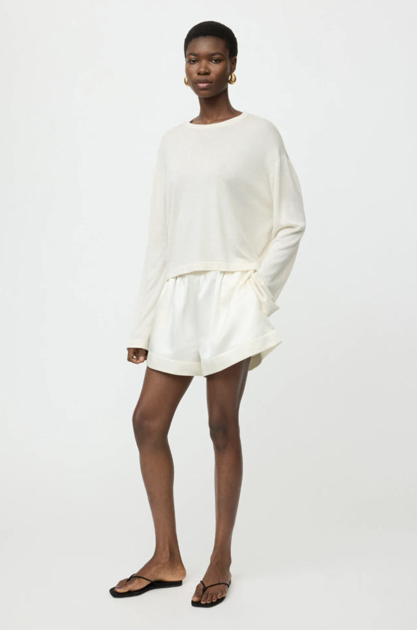 SILK SHORTS IVORY